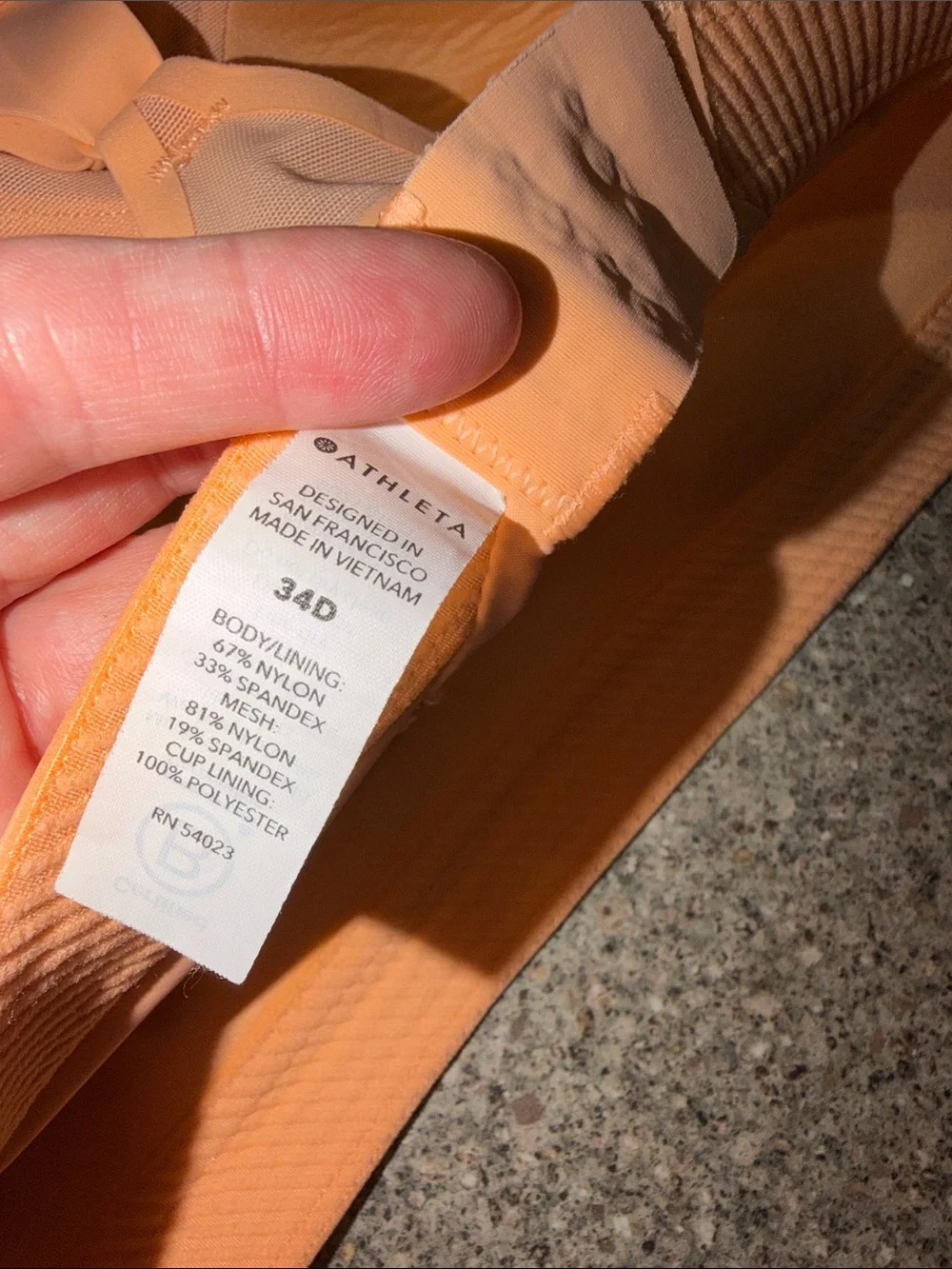 Athleta High-Neck Sports Bra - Peachy Orange